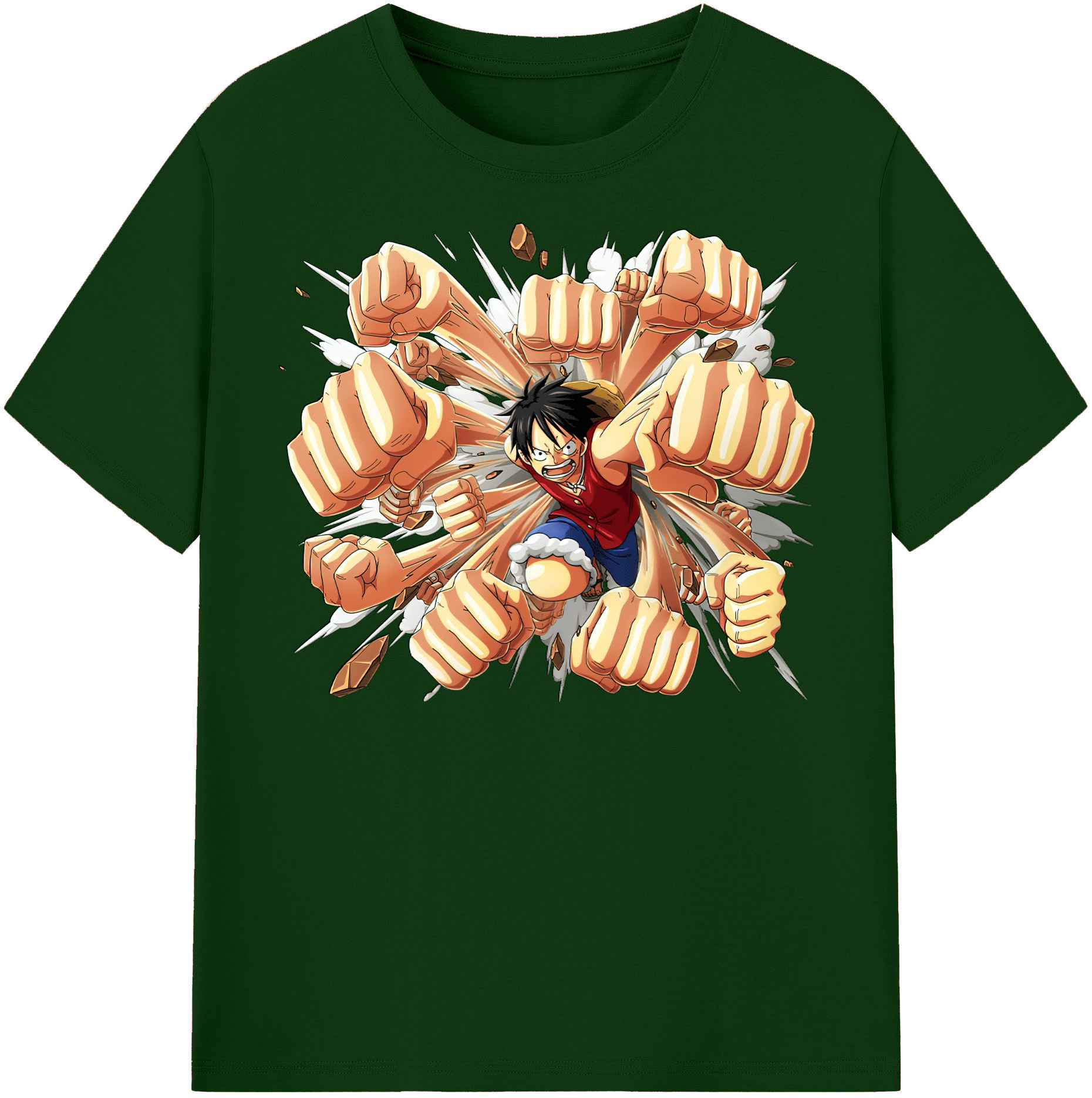 ワンピース モンキー・D・ルフィ ONE PIECE Monkey D. Luffy 綿100％半袖Tシャツ（フロントプリント）